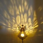 Starryfill Angel Stake Solar Lights with Crackle Glass Globe Waterproof Warm Whi... - Image 3
