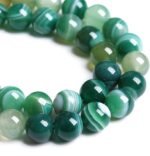 8MM 45PCS Natural Stone Green Agate Onyx Loose Beads for Jewelry Making DIY Brac... - Image 3