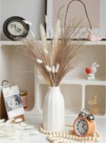 Modern White Ceramic Flower Vases for Home Decor Aesthetic, 8" H Cute White Boho... - Image 3