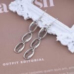 Vintage Metal Cowrie Drop Earrings Puka Shell Dangle Earrings Long Shell Hook Ea... - Image 5