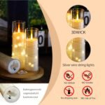 Flameless Candles,with Embedded Star String, Battery Operated Candles Flickering... - Image 4