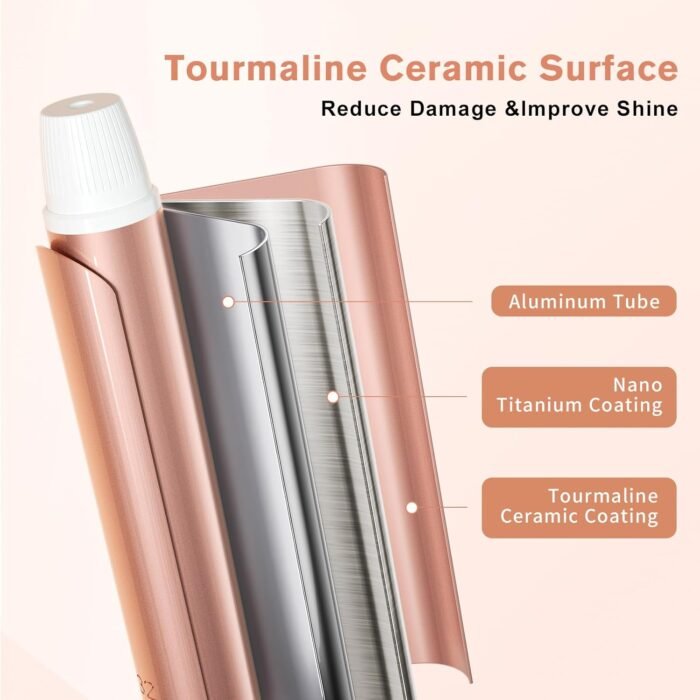 K&K Curling Iron, 1.25 Inch Ceramic Coating Curling Tongs, Nano Titanium Hair Cu... - Image 7