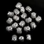 RUBYCA 40PCS Buddha Small Spiritual Metal Beads Silver Color Spacer for Jewelry ... - Image 3