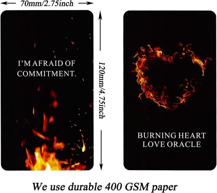 Burning Heart Love Oracle Cards Deck, Twin Flame Oracle Cards, Oracle Deck Help ... - Image 3