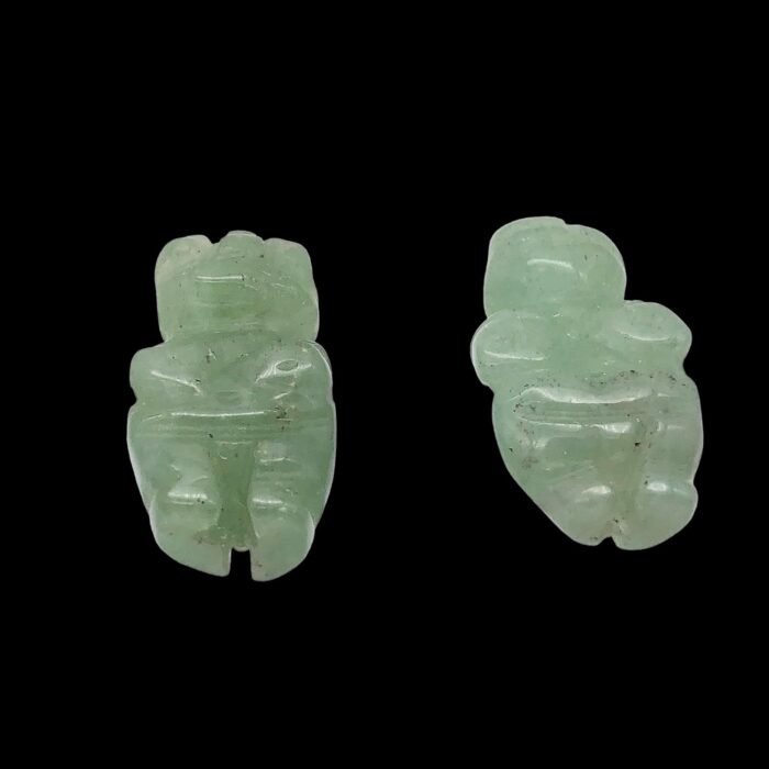 2 Carved Aventurine Goddess of Willendorf Beads for Jewelry Making - Image 4