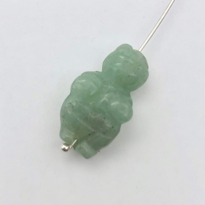 2 Carved Aventurine Goddess of Willendorf Beads for Jewelry Making - Image 6