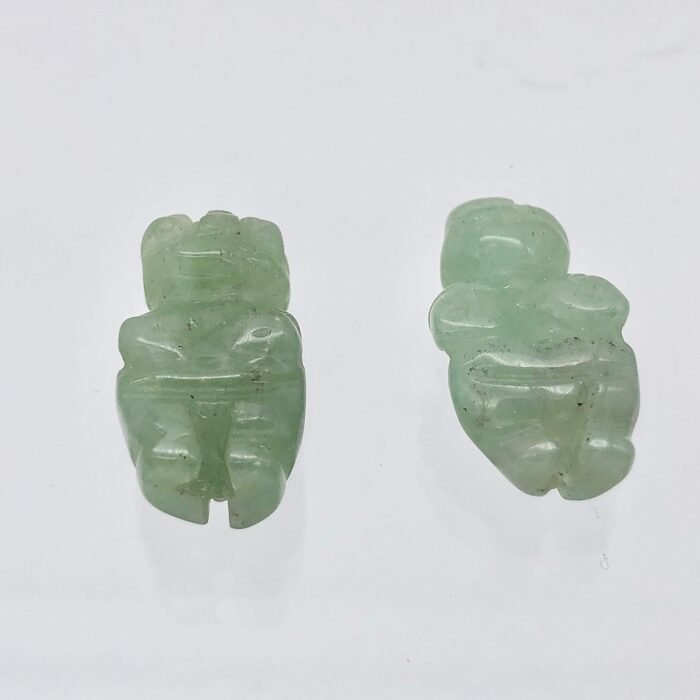 2 Carved Aventurine Goddess of Willendorf Beads for Jewelry Making - Image 9