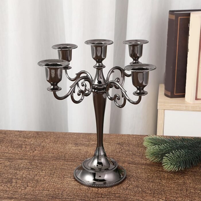 Candle Holder Candle Stand, 5 Arms Metal Candle Holders for Taper Candles, Candl... - Image 3