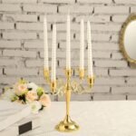 Candle Holder Candle Stand, 5 Arms Metal Candle Holders for Taper Candles, Candl... - Image 4