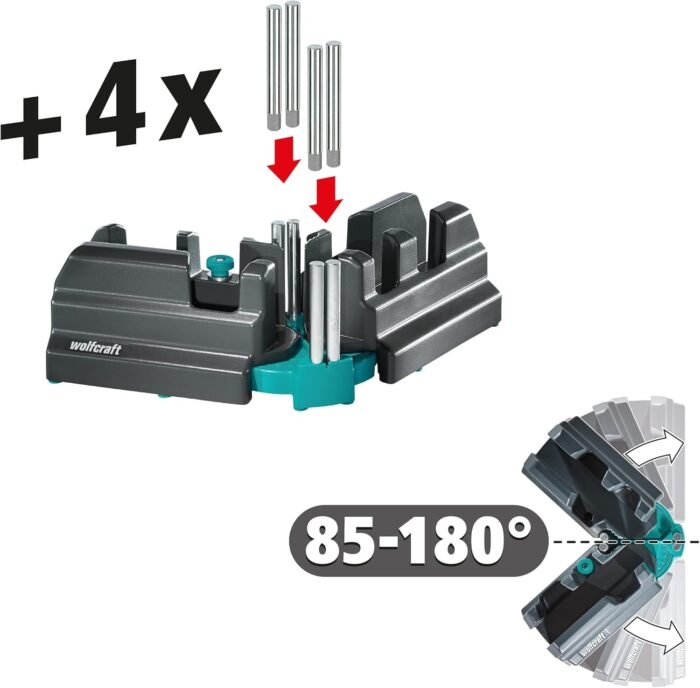 wolfcraft 6948200 Bevel and Mitre Box for 100 mm High Boards, Black - Image 4