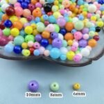 300pcs Acrylic Round Beads 8mm Round Spacer Plastic Pastel Beads Craft Beads wit... - Image 3