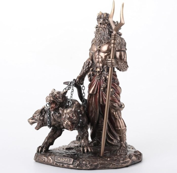 Veronese Design 6 1/2 Inches Hades Greek God of The Underworld with Cerberus Col... - Image 3