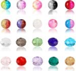 QUEFE 400pcs 8mm Glass Beads for Jewelry Making Bracelets Including 200pcs Facet... - Image 3