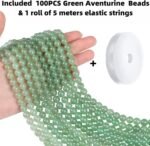 QINJIEJIE 100PCS Green Aventurine Beads 8mm Natural Stone Beads Round Loose Gems... - Image 3