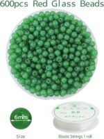 600pcs 6MM Green Glass Beads Handcrafted Round Lampwork Smooth Loose Bracelet Be... - Image 3