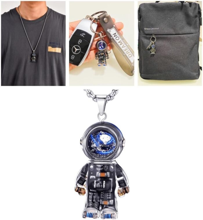 Astronaut Pendant Necklace Unique steampunk Pendant Trendy and Cool Accessory as... - Image 3