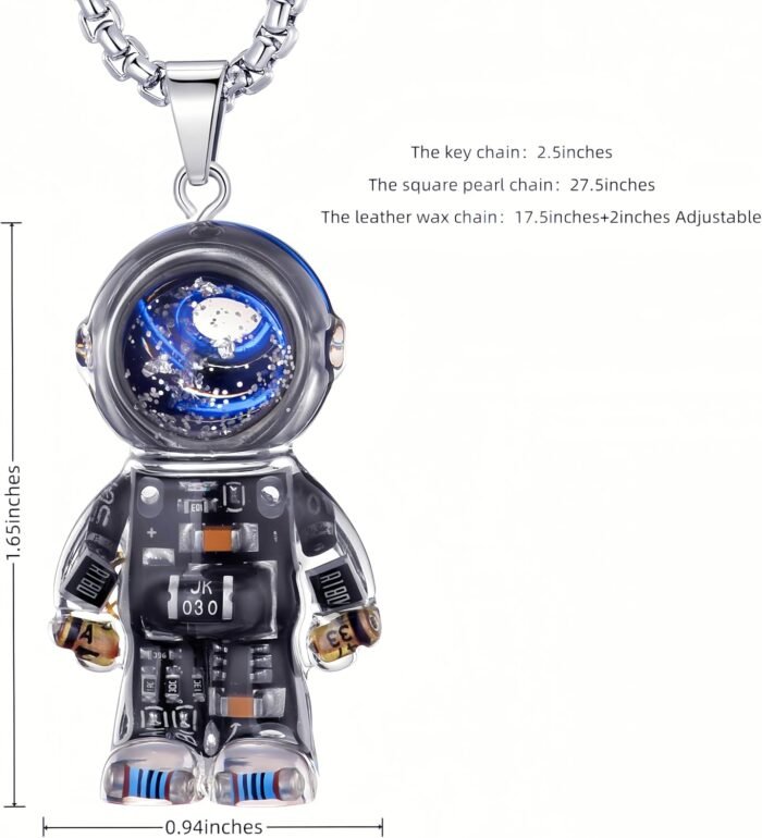 Astronaut Pendant Necklace Unique steampunk Pendant Trendy and Cool Accessory as... - Image 7