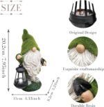 TERESA'S COLLECTIONS Resin Garden Gnomes Decor with Solar Lights, Green Outdoor ... - Image 6