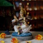 Indian Gifts Item Saraswati Statue - 5.5”H Saraswati Puja Diwali Gifts Pooja Vas... - Image 5