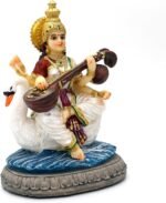 Indian Gifts Item Saraswati Statue - 5.5”H Saraswati Puja Diwali Gifts Pooja Vas... - Image 6