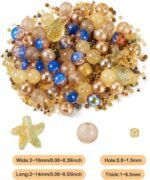 1400 Pcs Assorted Glass Beads for Jewelry Making,Ocean Theme Crystal Beads,Round... - Image 8