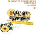 Blulu 3 Pieces Sunflower Wooden Table Centerpieces Sign Sunflower Table Sign Wel... - Image 4