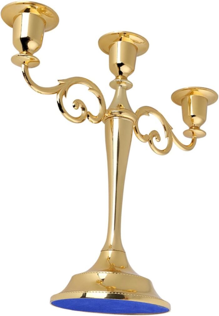 Metal 3 Arm Candle Holder - Elegant European Candelabra for Weddings and Home De... - Image 7