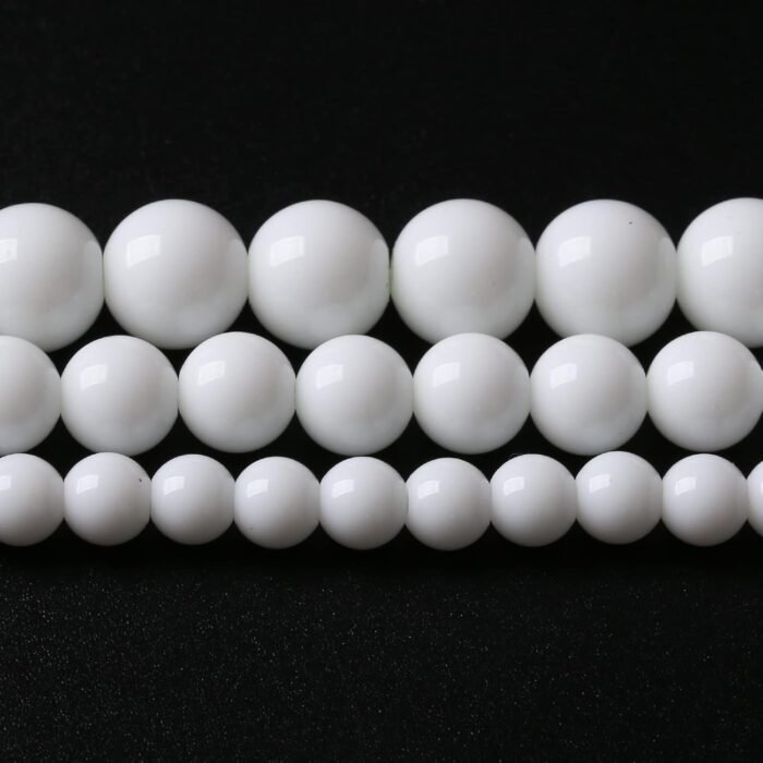 45PCS 8MM Natural White Agate Stone Beads Round Shape Suitable for Jewelry DIY B... - Image 3
