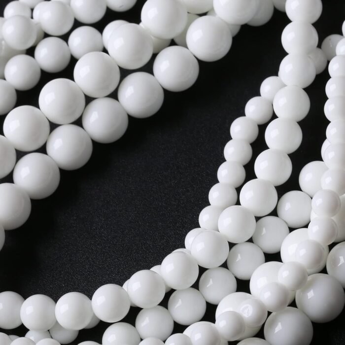 45PCS 8MM Natural White Agate Stone Beads Round Shape Suitable for Jewelry DIY B... - Image 5
