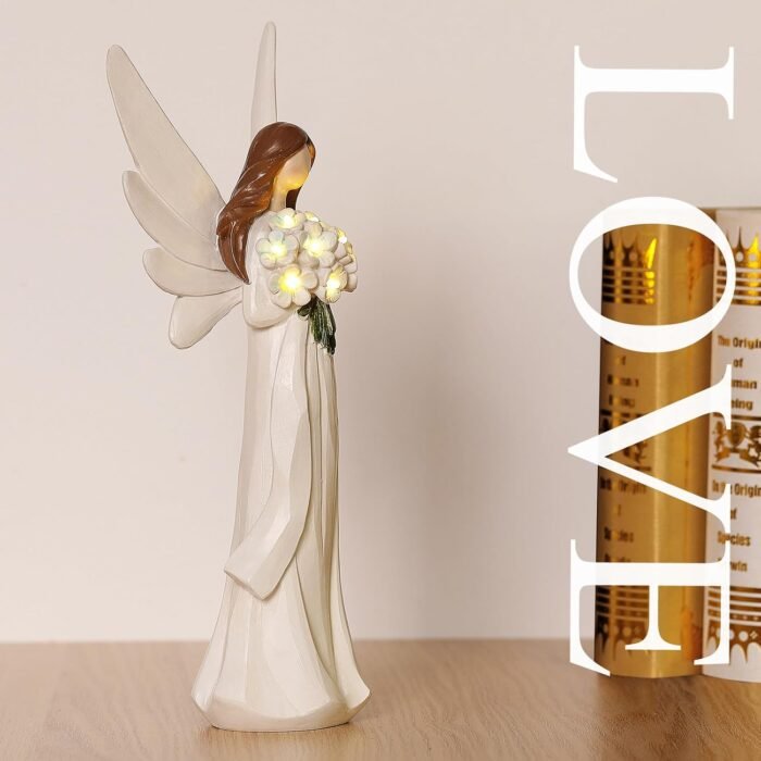 Starryfill 11.8"(H) Angel Figurine with Switch Remote Controller, Hand-Painted A... - Image 5