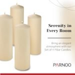 Unscented Pillar Candles - Set of 4 White Pillar Candles - 3x6 Slow Burning Larg... - Image 3