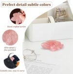 gemshan Turtle Decor Jade Turtle Tank Aquarium Decor Rose Quartz Healing Worry P... - Image 3