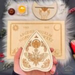 Wooden Board Game Planchette and Oracle Card Stand, Divination and Metaphysical ... - Image 3