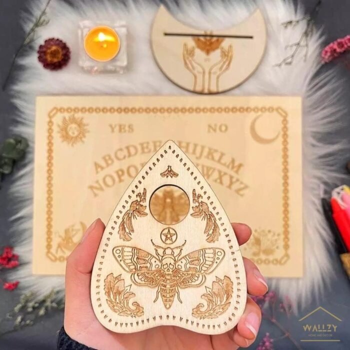 Wooden Board Game Planchette and Oracle Card Stand, Divination and Metaphysical ... - Image 3