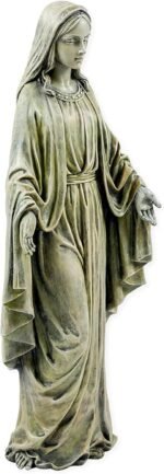 Blessed Mother Mary 19.25 Inch Polyresin Stone Indoor or Outdoor Garden Statue - Image 3