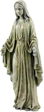 Blessed Mother Mary 19.25 Inch Polyresin Stone Indoor or Outdoor Garden Statue - Image 4