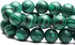 Youngbling Natural Gemstone Beads for Jewelry Making,8mm Green Malachite Polishe... - Image 3