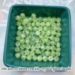 100pcs Crackle Glass Beads 8mm Round Crystal Glass Spacer Crafts Beads for Jewel... - Image 3