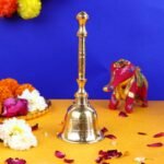 SATVIK 1PC Large - 5.5 Inch l Exquisite Handheld Brass Bell for Puja l Tradition... - Image 3
