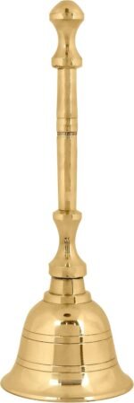 SATVIK 1PC Large - 5.5 Inch l Exquisite Handheld Brass Bell for Puja l Tradition... - Image 6