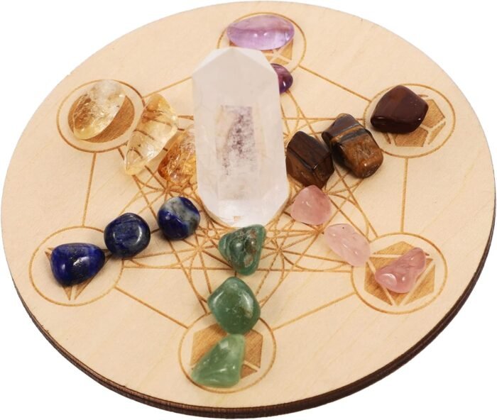 ARTIBETTER Sets Unique Crystals Chakra Board Natural Stone Divination Board Spir... - Image 9