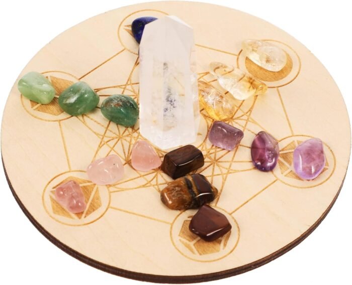 ARTIBETTER Sets Unique Crystals Chakra Board Natural Stone Divination Board Spir... - Image 10