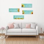 Chunful 4 Pieces Sunflower Wall Decor You are Loved Inspirational Sunflower Bath... - Image 6
