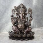 Veronese Design 9 7/8 Inch Lord Ganesha Sitting on Lotus Hindu God Antique Bronz... - Image 8