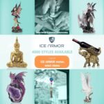 ICE ARMOR 19.5" H Medieval Black and White Dragons Statue Fantasy Decoration Fig... - Image 3