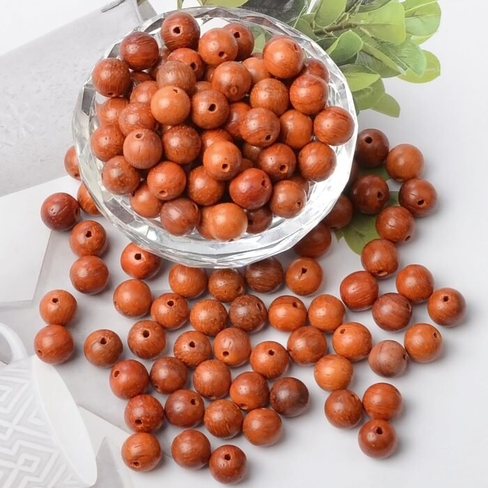 6mm Massive Beads Natural Wooden Round Loose Beads Jewelry Making with Thread 20... - Image 3