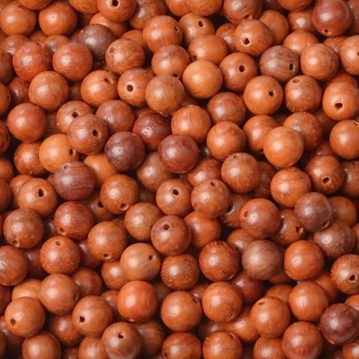 6mm Massive Beads Natural Wooden Round Loose Beads Jewelry Making with Thread 20... - Image 5