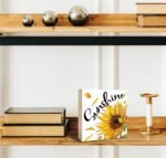 XDFVL Sunflower Decor Wood Box Sign Desk Decor, Sunflower Decorations for Party,... - Image 5