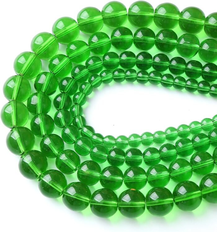 60pcs 6mm Smooth Green Crystal Glass Quartz Beads Round Loose Beads for Jewelry ... - Image 3