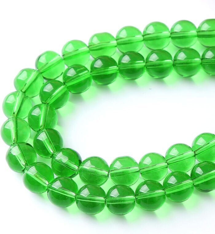 60pcs 6mm Smooth Green Crystal Glass Quartz Beads Round Loose Beads for Jewelry ... - Image 4